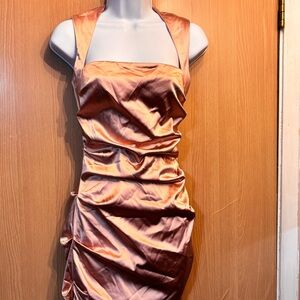 Nicole Miller nwt y2k Satin Mini Dress in blush pink
